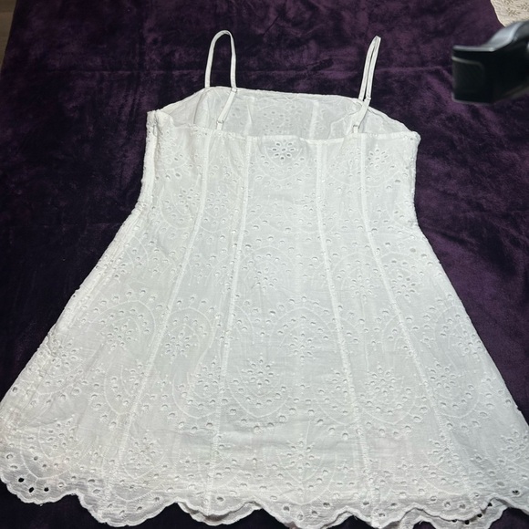 Summer Lulus Cutie White Eyelet Embroidered Sleeveless Mini Dress - Picture 3 of 9